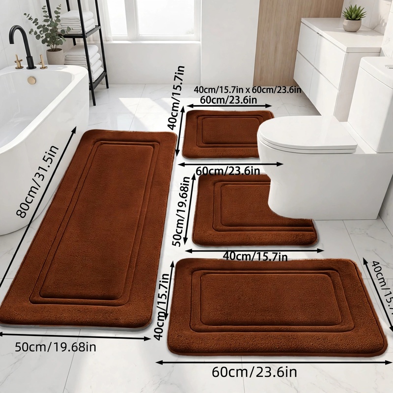 4Ps Advanced Bathroom Mat - Quick-Drying Memory Foam, Machine Washable, Thick Non-Slip Carpet, Suitable for Shower Rooms, Kitchens, And Laundry Rooms - Soft And Comfortable Home Decor 3 4Ps Advanced Bathroom Mat - Quick-Drying Memory Foam, Machine Washable, Thick Non-Slip Carpet, Suitable for Shower Rooms, Kitchens, And Laundry Rooms - Soft And Comfortable Home Decor - Image 3