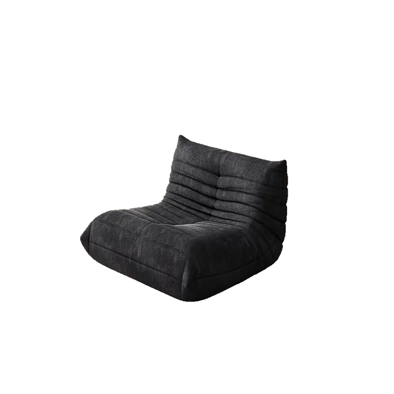 Adult Bean Bag Chair - Teddy Velvet Sofa Bed, Modern and Comfortable Lazy Sofa, Couple Sofa, Armless Cushioned Floor Chair, Suitable for A Variety Of Room Types, Game Sofa, Balcony Tatami, Multi-person Sofa Bed 8 Front angle view of a dark single-seat Adult Bean Bag Chair in a soft textured fabric.