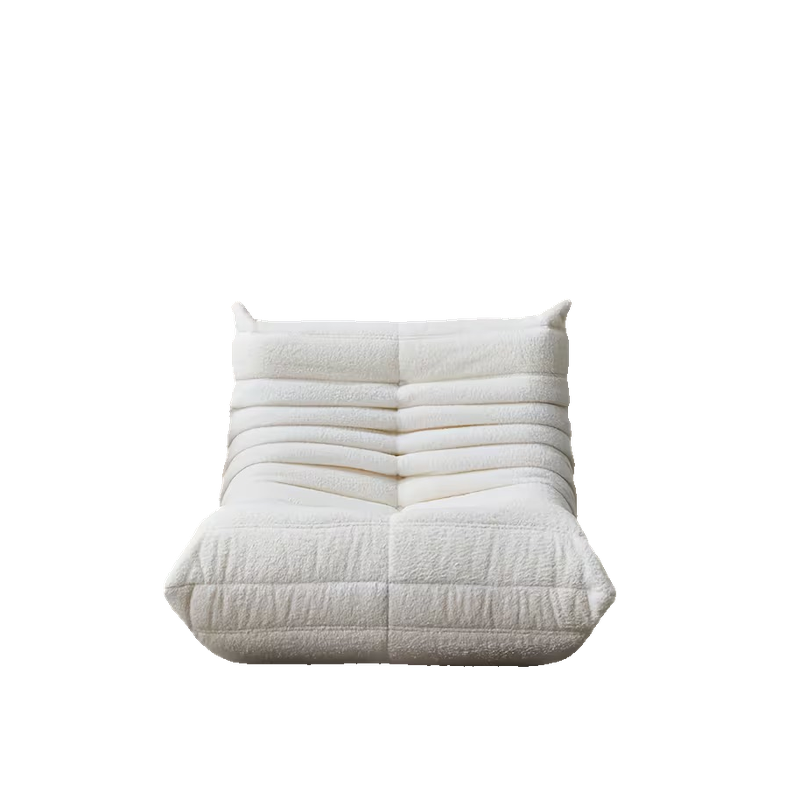 Adult Bean Bag Chair - Teddy Velvet Sofa Bed, Modern and Comfortable Lazy Sofa, Couple Sofa, Armless Cushioned Floor Chair, Suitable for A Variety Of Room Types, Game Sofa, Balcony Tatami, Multi-person Sofa Bed 17 Front view of a pure white single-seat Adult Bean Bag Chair made with plush textured fabric.