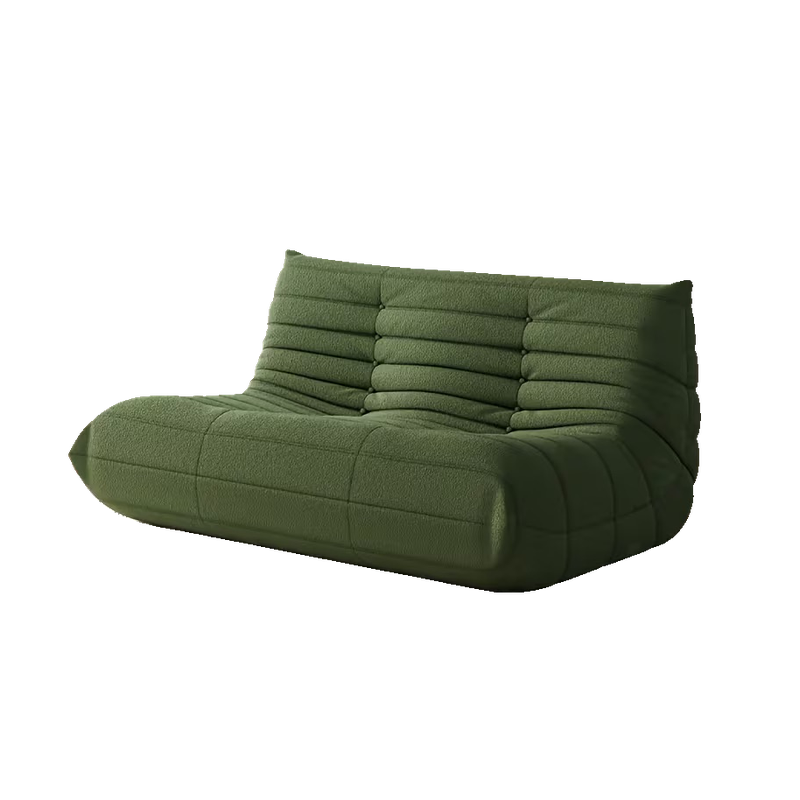 Adult Bean Bag Chair - Teddy Velvet Sofa Bed, Modern and Comfortable Lazy Sofa, Couple Sofa, Armless Cushioned Floor Chair, Suitable for A Variety Of Room Types, Game Sofa, Balcony Tatami, Multi-person Sofa Bed 11 Front view of a wide green multi-person Adult Bean Bag Chair sofa bed.
