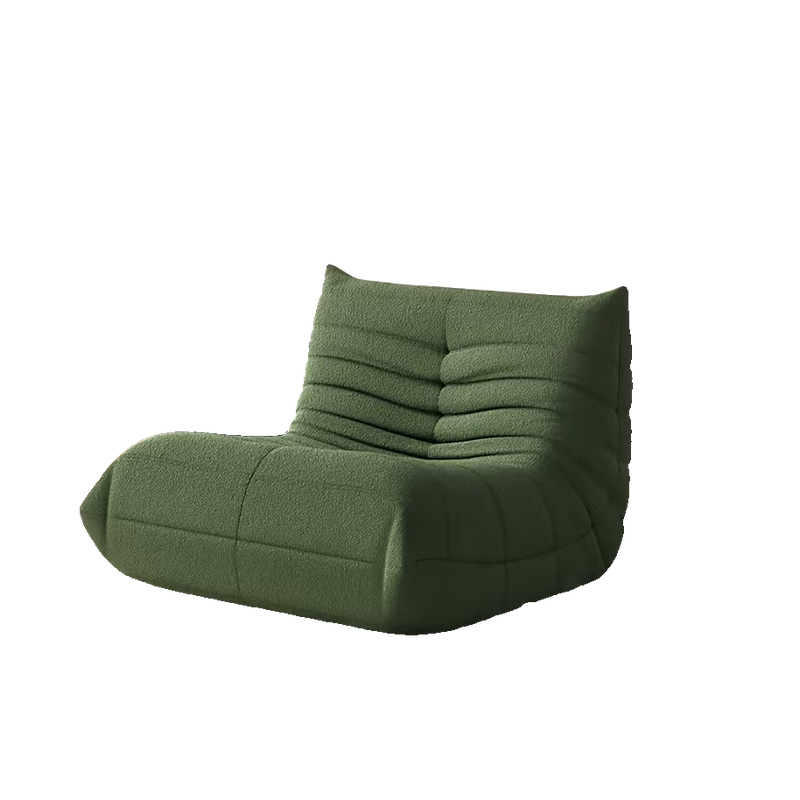 Adult Bean Bag Chair - Teddy Velvet Sofa Bed, Modern and Comfortable Lazy Sofa, Couple Sofa, Armless Cushioned Floor Chair, Suitable for A Variety Of Room Types, Game Sofa, Balcony Tatami, Multi-person Sofa Bed 12 Front angle view of a forest green single-seat Adult Bean Bag Chair.