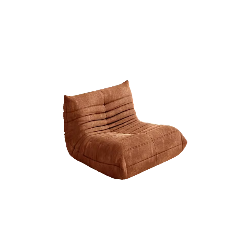 Adult Bean Bag Chair - Teddy Velvet Sofa Bed, Modern and Comfortable Lazy Sofa, Couple Sofa, Armless Cushioned Floor Chair, Suitable for A Variety Of Room Types, Game Sofa, Balcony Tatami, Multi-person Sofa Bed 14 Front angle view of a rust orange single-seat Adult Bean Bag Chair.