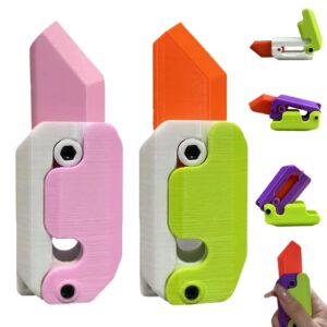 Decompression Toy 3D Printing Gravity Cub Jumping Small Radish Knife Mini Model Student Prize Pendant For Children Gift
