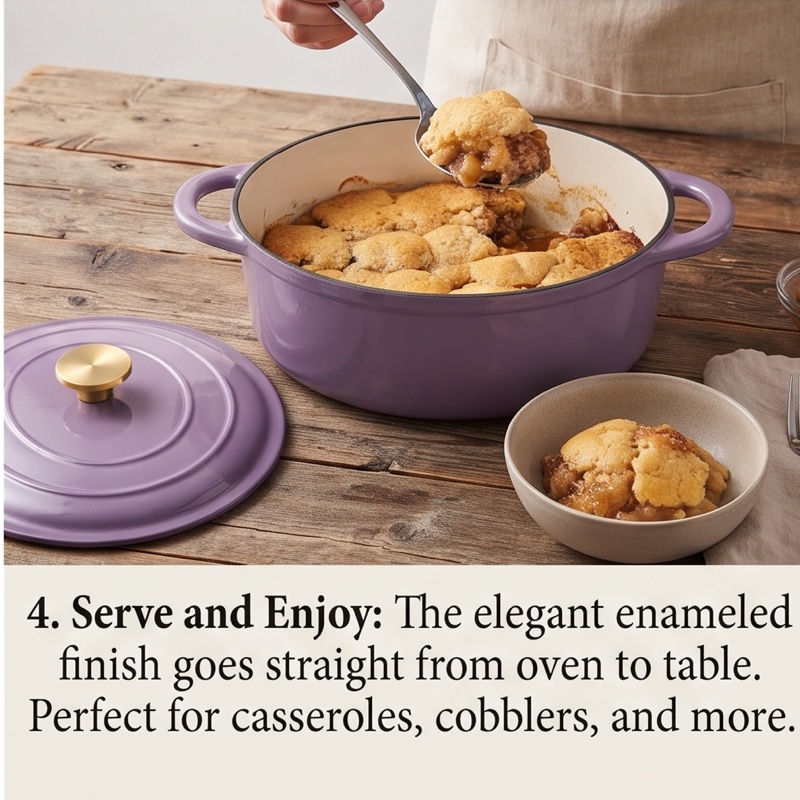 exclusive 4.5QT Enameled Dutch Oven Pot With Lid, Cast Iron Dutch Oven With Dual Handles For Bread Baking, Cooking, Non-stick Enamel Coated Cookware 31 mrali 4 serve and enjoy Enameled Dutch Oven Pot With Lid