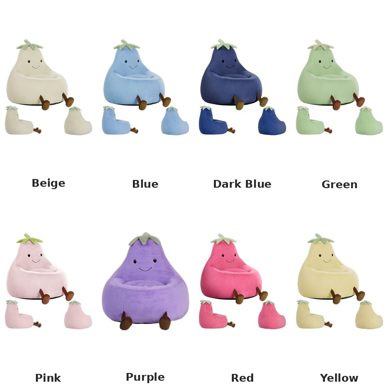 Grid display showcasing the full color palette collection available for the Kids Bean Bag Chair.