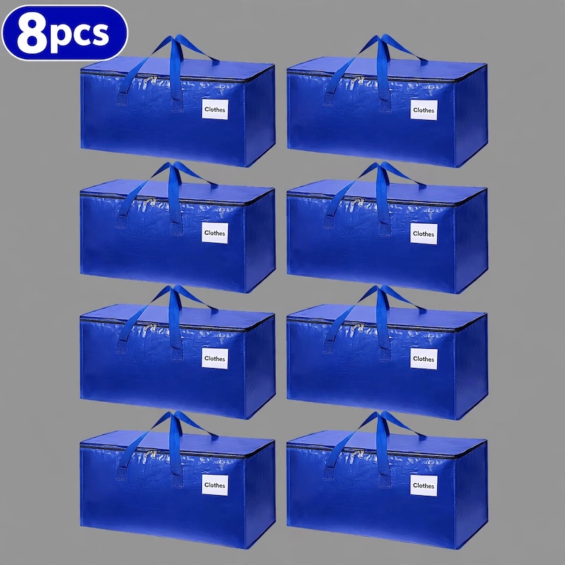 Front view of TOMNK 8pcs Moving Bags Heavy Duty set arranged neatly