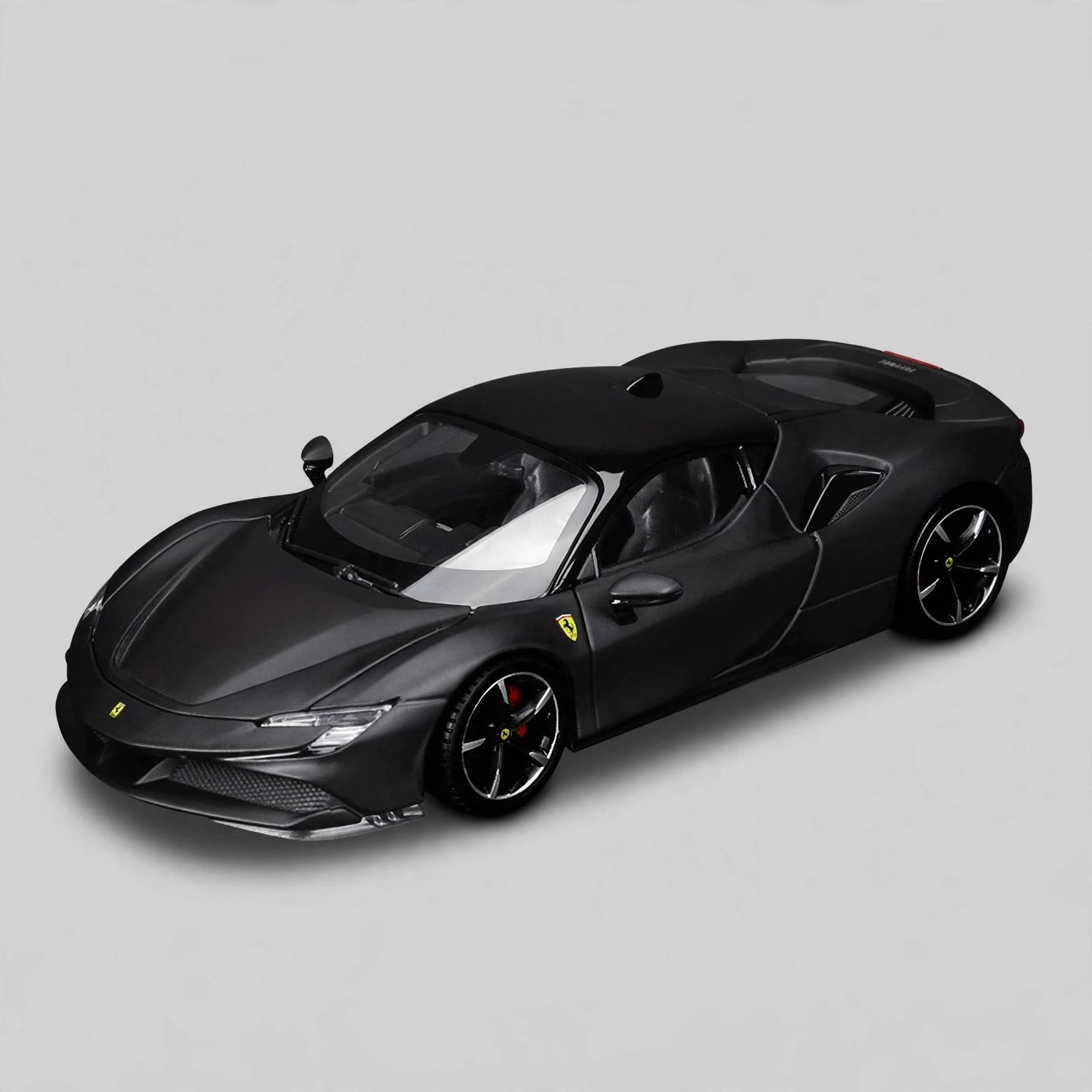 Burago 1:24 Scale Ferrari SF90 Stradale Diecast Model Car, Metal Alloy Sports Vehicle Collectible, Manual Operation, Red/Black, Sports Theme Gift 7 mrali black Ferrari SF90 Stradale Diecast Model Car