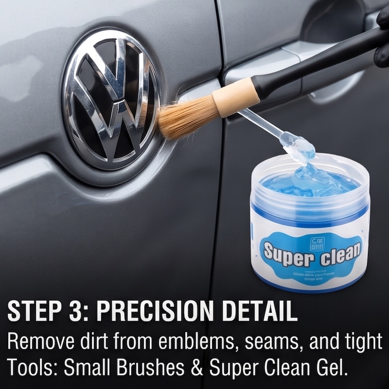 26pcs Car Detailing Brush Set, Car Detailing Kit, Car Detailing Brushes, Car Cleaning Kit, Car Windshield Cleaning Tool, Professional Car Care Kit - Car Wash Brush Kit for Interior Exterior Wheels 10 mrali blue STEP 3 PRECISION DETAIL