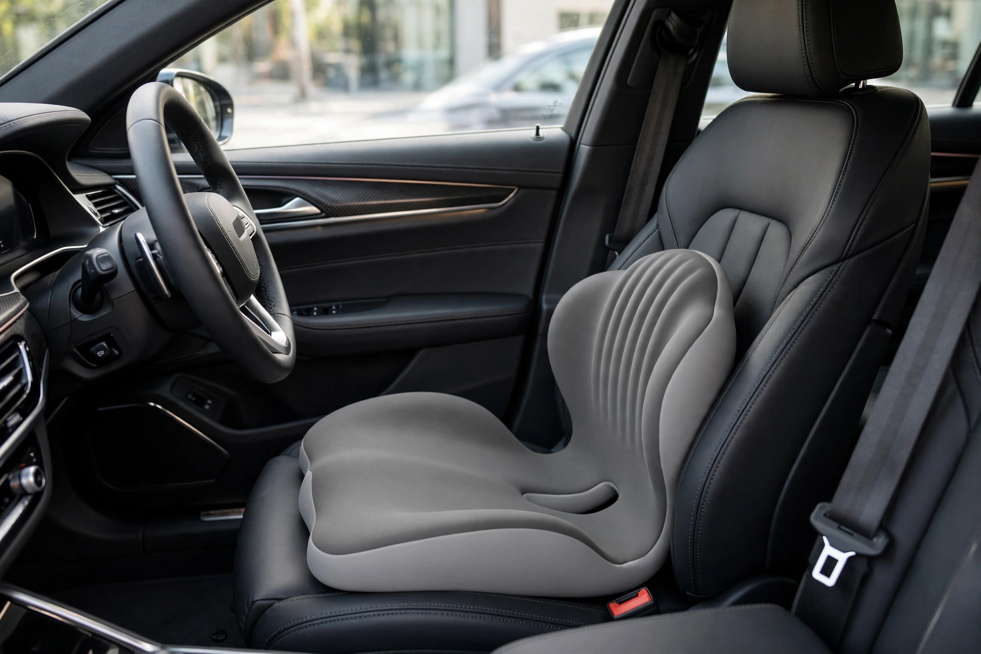 1pc Shell-Shaped Ergonomic Seat Cushion Soft Comfortable Chair Cushion For Office Chair, Car Seat And Home Use, Supportive Design For Daily And Long Hours Sitting 7 mrali dual gray car seat cushion lifestyle