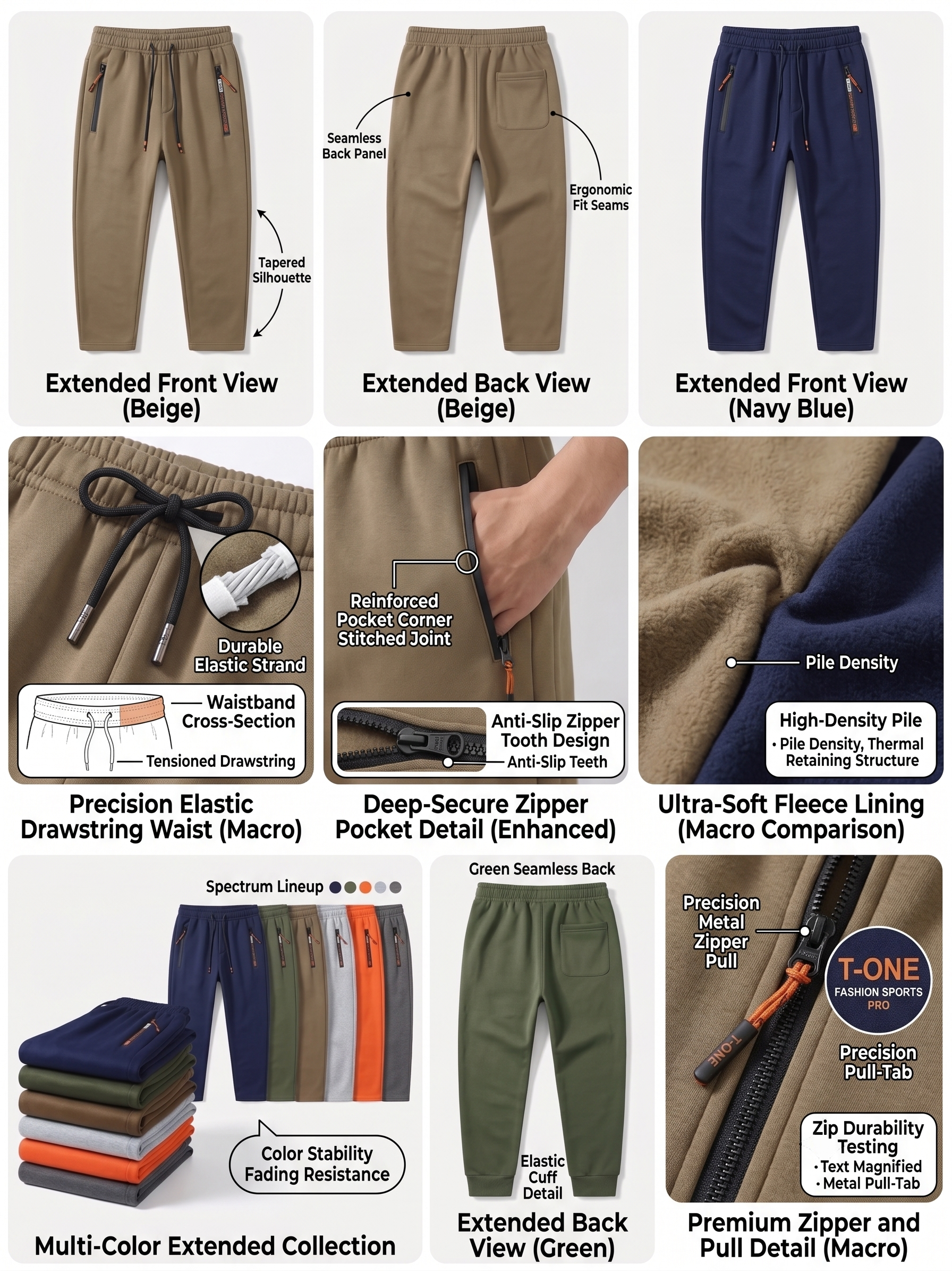 comfortable 2pcs Men's Winter Warm Fleece Sweatpants with Zipper Pockets Casual Trousers Track Pants Drawstring Waist for Running Workout Gym Outdoors for Fall Winter 20 comfortable 2pcs Men's Winter Warm Fleece Sweatpants with Zipper Pockets Casual Trousers Track Pants Drawstring Waist for Running Workout Gym Outdoors for Fall Winter - Image 20