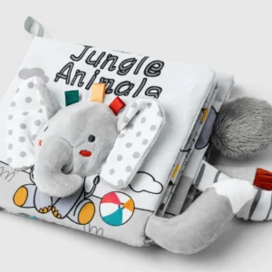 Cloth Books 3D Touch Feel High Contrast Cloth Book, Baby Books Toys for Baby 0-12 Months, Soft Baby Books Touch and Feel Crinkle for Infants Toddler Gifts Toy(Elephant)