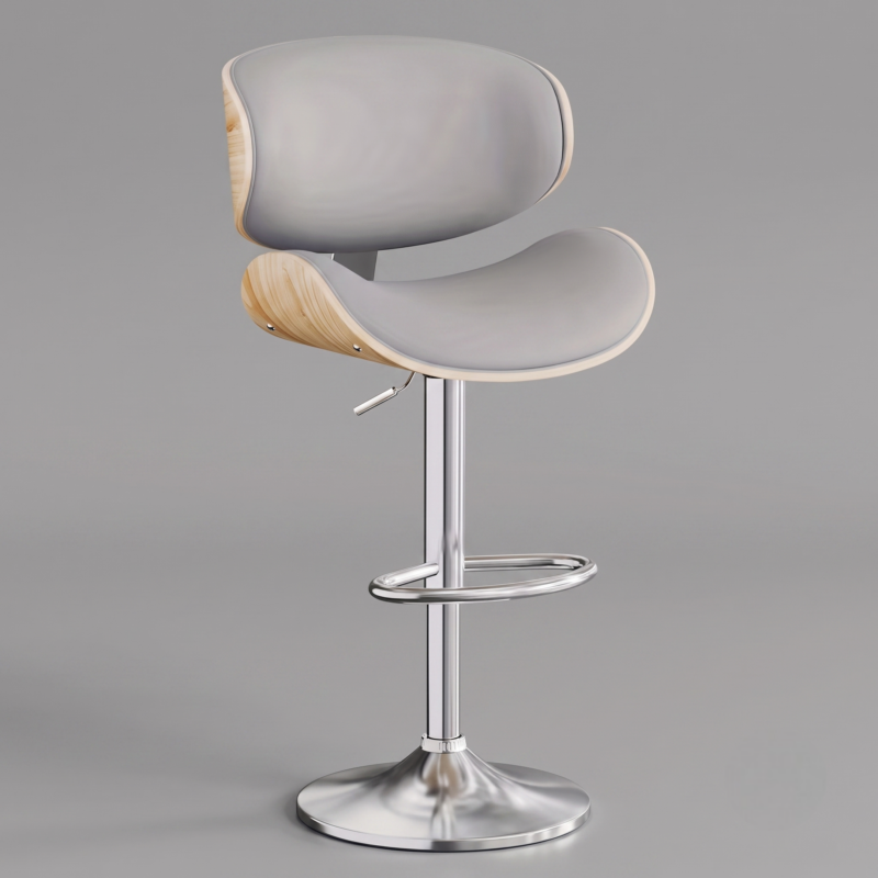 useful Swivel Bar Stools Set Of 2 Seat, Set Of 1 And 4 Seat, Adjustable Height 24.5-33.5in, Wooden Barstools PU Leather Upholstered Bar Chairs with Back & Footrest for Bar Kitchen Dining Room 12 Light gray PU leather swivel bar Bar Stools set of 1 and 2 seat with a polished chrome pedestal base and footrest.