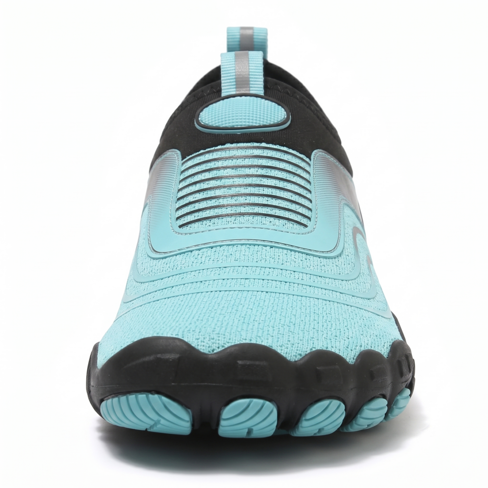 Unisex Quick-Dry Water Shoes, Comfortable and Breathable, Suitable for Fishing, Surfing, Hiking, Wading, Beach Play, and Fitness Squats 23 Straight-on front view of a moonlight color Unisex Quick-Dry Water Shoes on a pure white background, showcasing the wide ergonomic toe box and sleek slip-on construction.