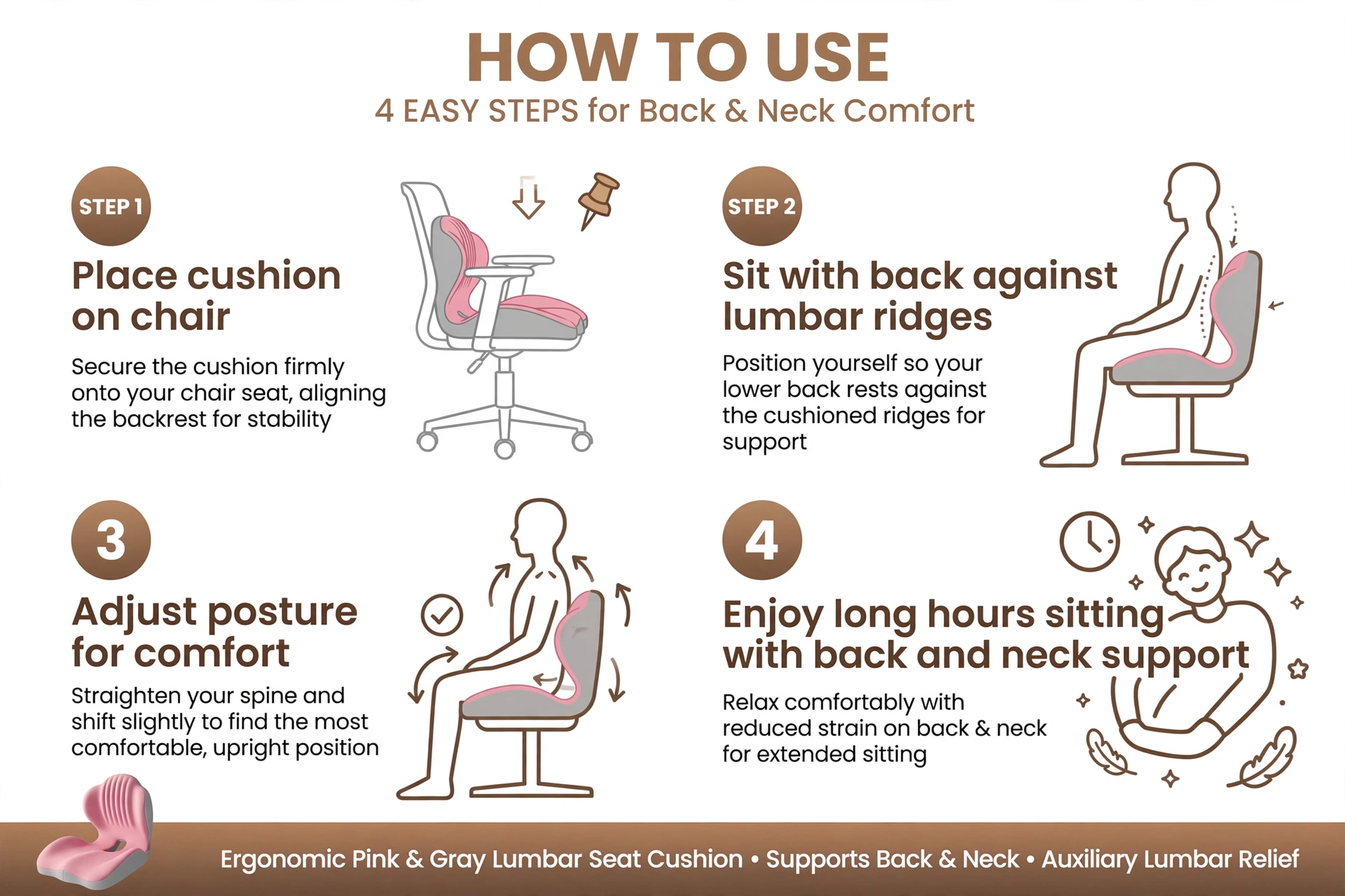 1pc Shell-Shaped Ergonomic Seat Cushion Soft Comfortable Chair Cushion For Office Chair, Car Seat And Home Use, Supportive Design For Daily And Long Hours Sitting 12 mrali pink ergonomic cushion tutorial