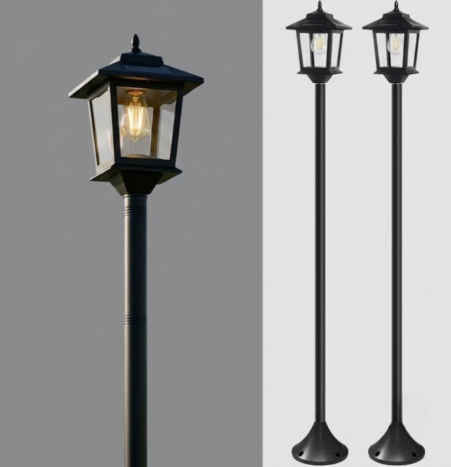 2 Pack 63in Solar Lamp Post Lights, Outdoor Post Lights, Christmas Decorations, Pole Lights Outdoor, Decorative Lamp for Garden, Patio, Lawn, Pathway, Driveway, Front/Back Door, Warm White, Replaceable Bulb, 1800LM 5 2 Pack 63in Solar Lamp Post Lights, Outdoor Post Lights, Christmas Decorations, Pole Lights Outdoor, Decorative Lamp for Garden, Patio, Lawn, Pathway, Driveway, Front/Back Door, Warm White, Replaceable Bulb, 1800LM - Image 5
