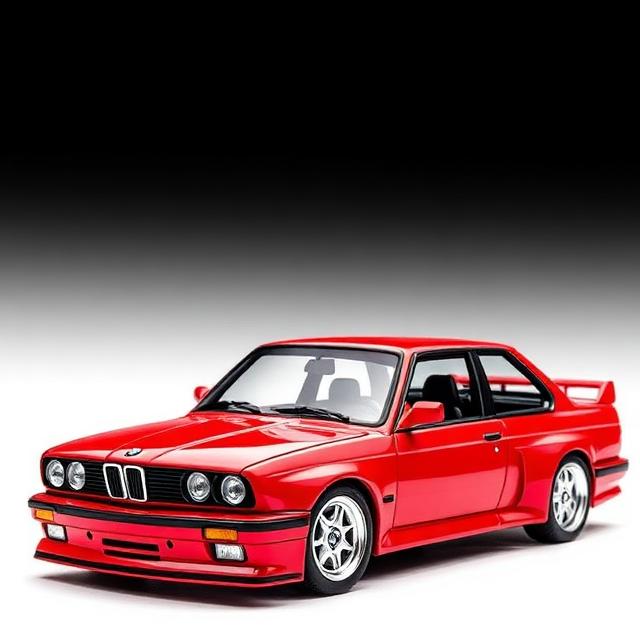 exclusive Burago 1:24 Scale for BMW M3 (E30) Collectible Die-Cast Model Car Suitable for & - Iconic Sports Car Replica, Metal, for BMW & for BMW M3 Decals 2 Premium die-cast red color Scale for BMW M3 E30 model car isolated on a clean white background.
