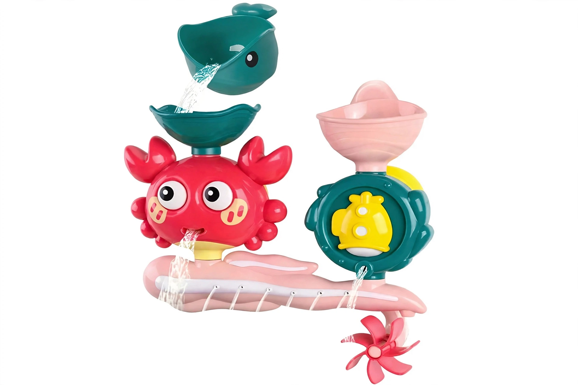 Interactive Suction Cup Bath Toy Set for Youngsters Durable ABS Material, Multi-Color Palette, Enhances Motor Skills & Playfulness 7 A graphic showing the width height and depth measurements of the green Interactive Suction Cup Bath Toy Set