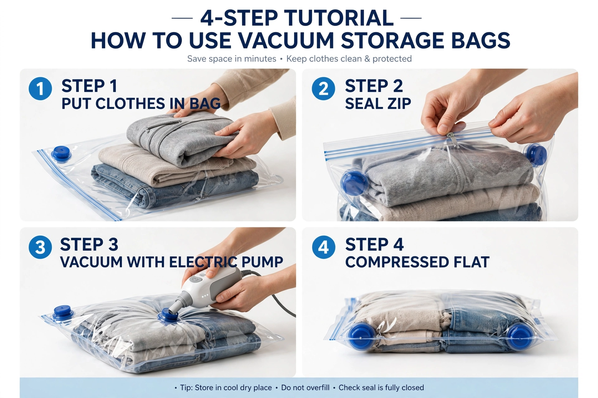 Vacuum Storage Bags 16pcs Vacuum Compression Bags with Electric Pump, (7 Small, 6 Medium, 3 Large)Vacuum Seal Storage Bags Space Saver Travel Size for Storage for Luggage, Vacuum Storage Bags for Clothes, Bedding, Pillows, Quilts, Blankets 7 mrali vacuum storage tutorial 1