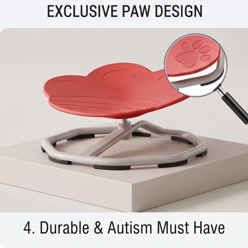 exclusive Spinning Sensory Chair for Children with Autism | Sensory Swivel Chair with Paw Design, Large-Sized, Featuring a Non-Slip Metal Base, Improve Balance And Coordination, Designed for Training And Rehabilitation, Indoor/Outdoor, Autism Must Haves 14 exclusive Spinning Sensory Chair for Children with Autism | Sensory Swivel Chair with Paw Design, Large-Sized, Featuring a Non-Slip Metal Base, Improve Balance And Coordination, Designed for Training And Rehabilitation, Indoor/Outdoor, Autism Must Haves - Image 14