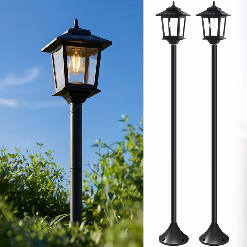 2 Pack 63in Solar Lamp Post Lights, Outdoor Post Lights, Christmas Decorations, Pole Lights Outdoor, Decorative Lamp for Garden, Patio, Lawn, Pathway, Driveway, Front/Back Door, Warm White, Replaceable Bulb, 1800LM 1 2 Pack 63in Solar Lamp Post Lights, Outdoor Post Lights, Christmas Decorations, Pole Lights Outdoor, Decorative Lamp for Garden, Patio, Lawn, Pathway, Driveway, Front/Back Door, Warm White, Replaceable Bulb, 1800LM