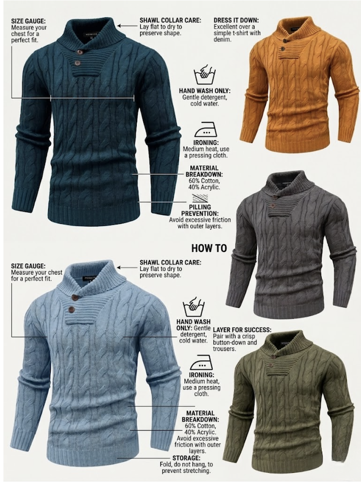 Men's Mature Business Sweater | Premium Merino-Style Lapel Knitwear | Sharp Professional Pullover for Executive Layering (Winter 2026) 33 Men's Mature Business Sweater | Premium Merino-Style Lapel Knitwear | Sharp Professional Pullover for Executive Layering (Winter 2026) - Image 33