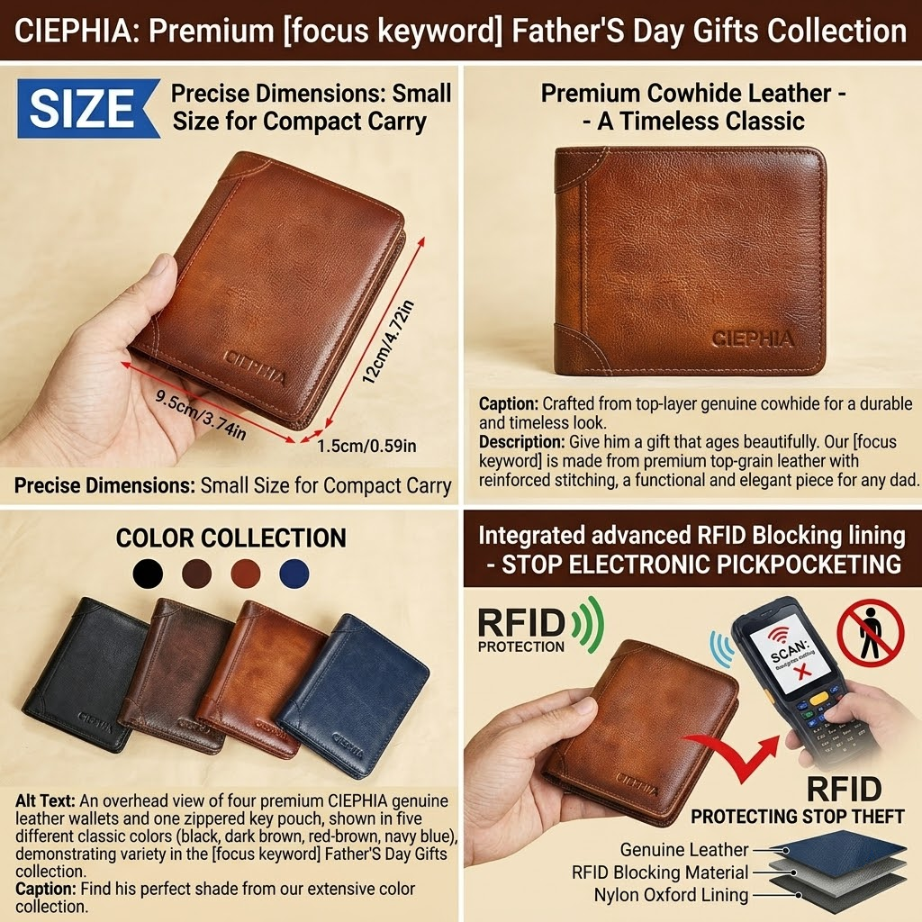 Slim Trifold RFID Leather Wallet - Father's Day Gifts for Men: Genuine Top Layer Cowhide Card Holder & Money Clip 14 A close-up interior view of an open premium brown genuine RFID Leather Wallet Father'S Day Gifts, demonstrating its high capacity with multi-card slots, a large cash compartment with dollars, and specialized SIM and memory card holders, presented as a practical gift for an organized dad.