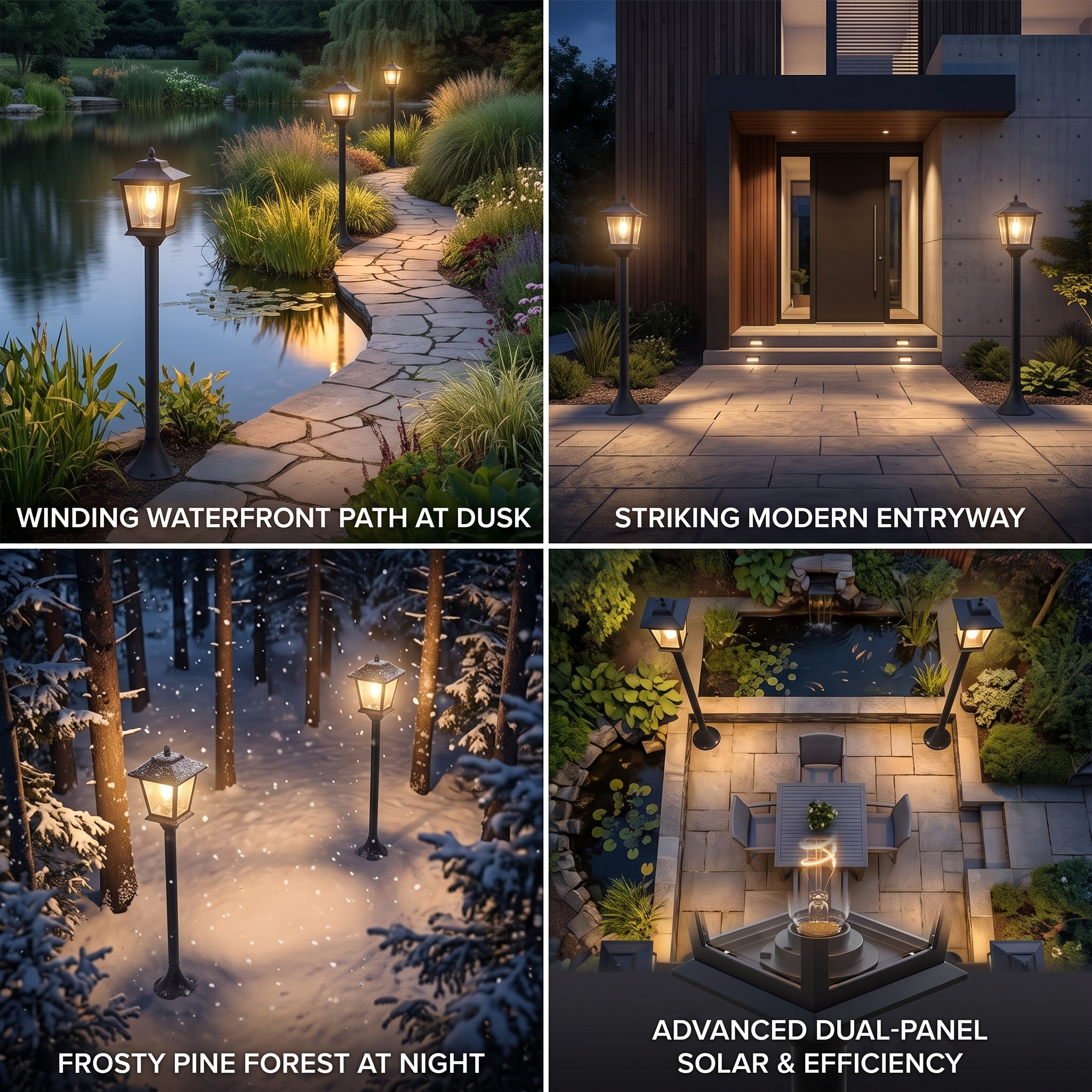 2 Pack 63in Solar Lamp Post Lights, Outdoor Post Lights, Christmas Decorations, Pole Lights Outdoor, Decorative Lamp for Garden, Patio, Lawn, Pathway, Driveway, Front/Back Door, Warm White, Replaceable Bulb, 1800LM 7 2 Pack 63in Solar Lamp Post Lights, Outdoor Post Lights, Christmas Decorations, Pole Lights Outdoor, Decorative Lamp for Garden, Patio, Lawn, Pathway, Driveway, Front/Back Door, Warm White, Replaceable Bulb, 1800LM - Image 7
