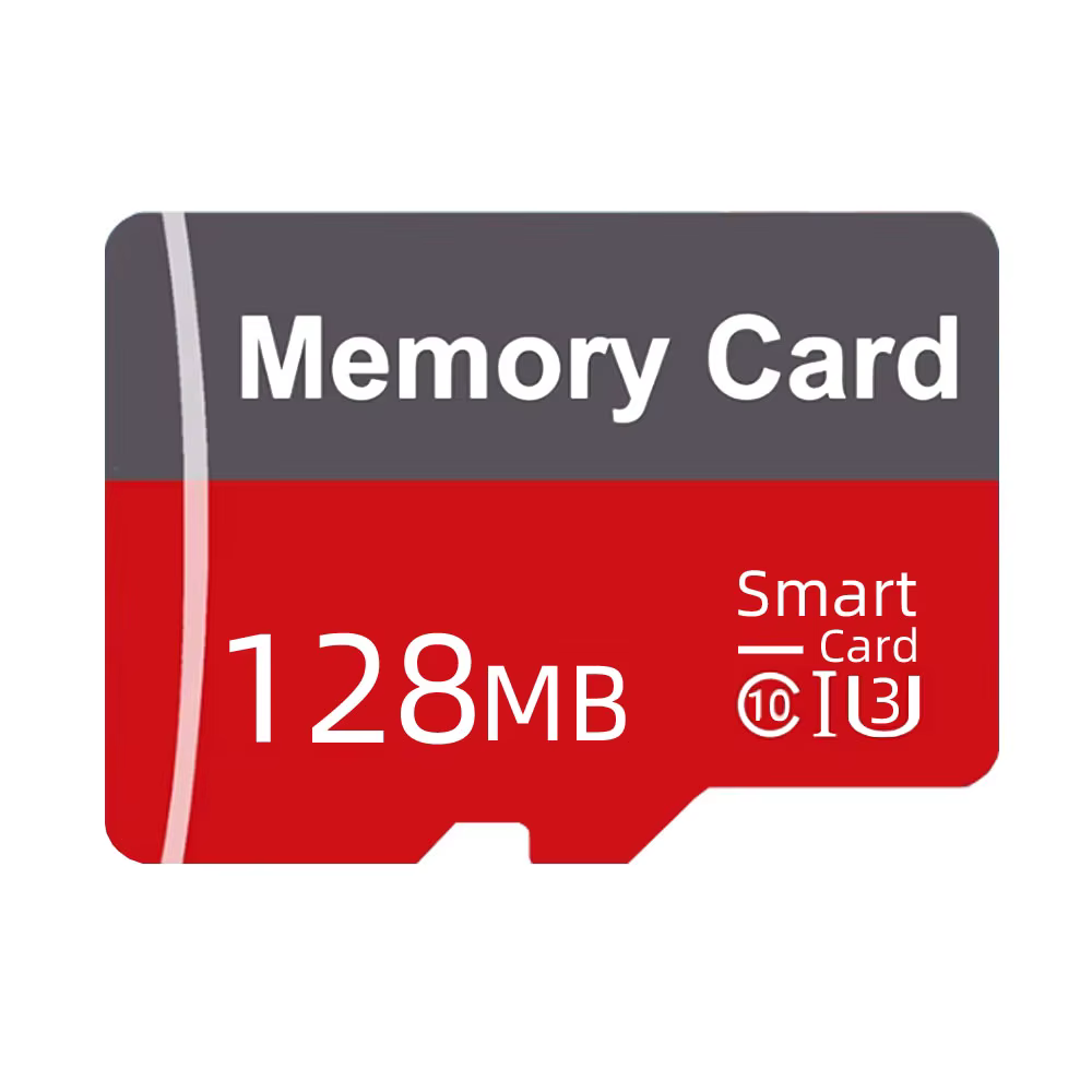 practical Small Capacity Memory Card Multi-Pack | 64MB to 512MB Industrial Micro SD Cards for Legacy Devices & Automation 8 A single micro SD unit from our small capacity memory card lineup showing one hundred twenty eight megabytes of flash storage space isolated against a plain white backdrop with its prominent red and dark grey label face clearly visible